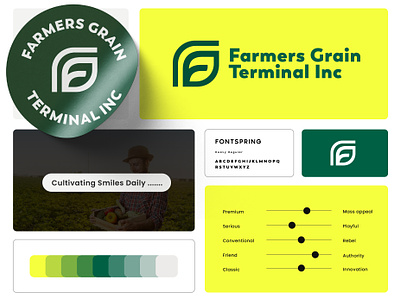 "Future-Ready Farming: Farmers Grain Terminal's New Look agriculture agriculture branding agriculture logo brand guideline brand guidelines brandbook branding branding agency branding and identity branding deck creative logo farm logo farming farming branding logo designer plant logo startup branding