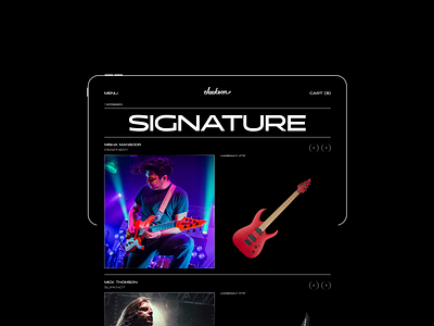 Jackson Guitars — signature page ecommerce guitar jackson guitars music product page randy rhoads rock signature page slipknot ui user interface ux vadim yarmak visual design