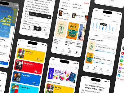 E-Books Reading App books app branding design graphic design illustration iphone logo mobile app ui vector