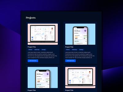 Project Page minimal portfolio selected projects ui ui kit web