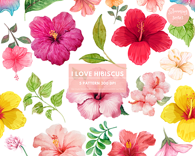 Hibiscus Flower Pattern Seamless design digital art flower flower pattern graphic design hibiscus illustration pattern seamless seamless pattern