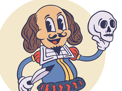 Rubber Hose Cartoon - Shakespeare adobe illustrator illustration rubber hose cartoon shakespeare shakespeare drawing skakespeare cartoon stylized vector