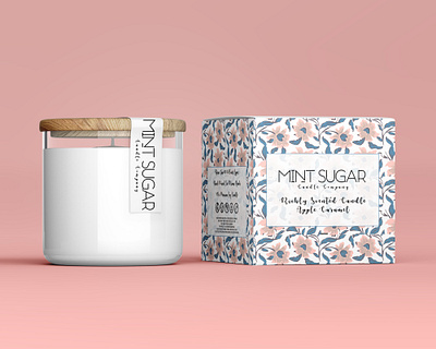 Latest creation for Mint Sugar 🕯️✨ box packaging branding candle candle label design graphic design illustration logo tea packaging