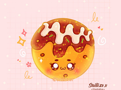 Takoyaki Fanart by sailizv.v adorable adorable lovely artwork concept creative cute art design digitalart illustration