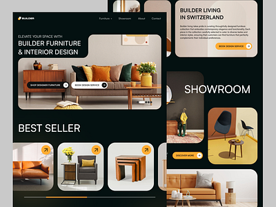 Builder - Furniture & Interior Design Studio Landing Page agency design figma furniture interior landing page product ui user experience user interface ux web design website