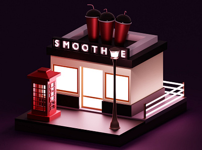3D Smoothie shop 3d shop smoothie