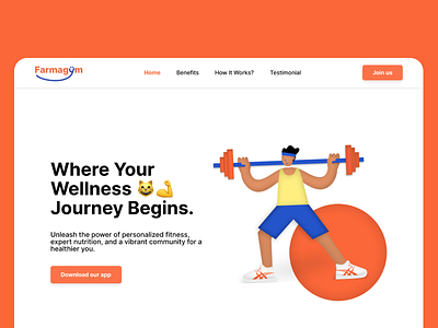 Farmagym Landing Page animation branding exploration gym landingpage sport ui ux design webdesign welcomepage