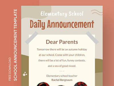 Elementary School Daily Announcement Free Google Docs Template academy announcement announcements college design docs elementary free google docs templates free template free template google docs google google docs high preschool print printing school template templates word