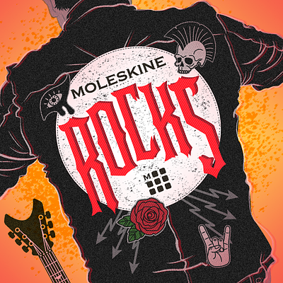 Moleskine Rocks! digital art giveaway illustration logo moleskine music photoshop price rock rockroll