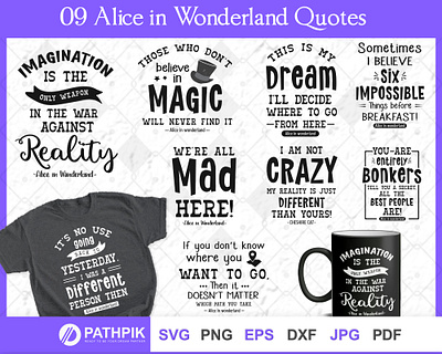 Alice in Wonderland SVG Design cutting machine files