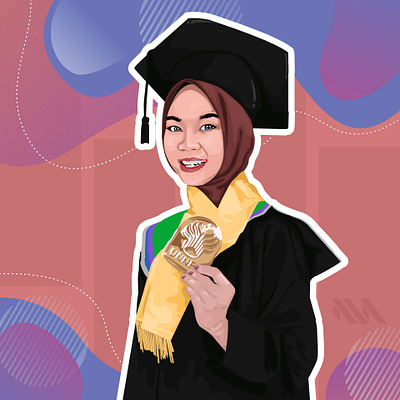 Elza Graduation Ceremony art branding brushstroke design digitalpainting drawing girl graphic design illustration merchandise pixelart vector vectorart vexelart visualart