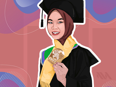 Elza Graduation Ceremony art branding brushstroke design digitalpainting drawing girl graphic design illustration merchandise pixelart vector vectorart vexelart visualart