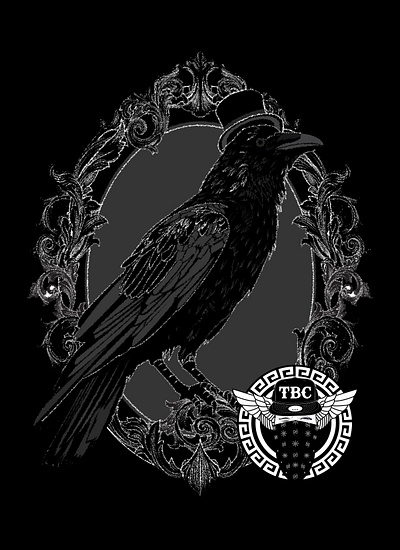 Raven with Baroque frame for a Candle Co. baroque logo logo design