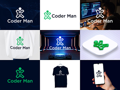 Coder Man Logo | Coding Logo | Branding app icon app logo best logo designer in dribbble brand brand identity branding coder coding coding logo company logo developer development game developer logo logo design logodesign modern logo new logo programmer tech logo