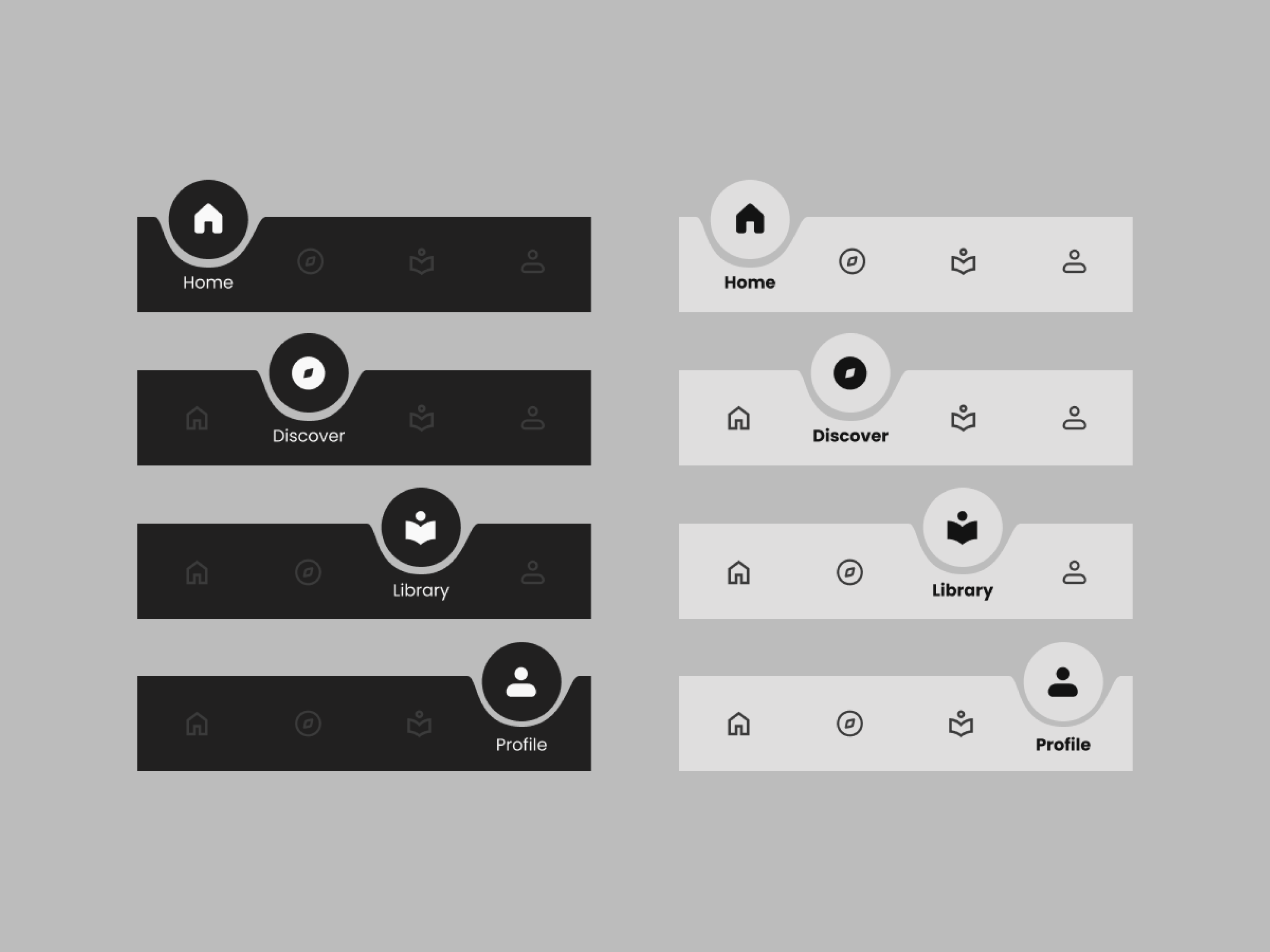 Bottom Navigation Bars by Ziyaan Ali on Dribbble
