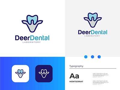 DeerDental logo design. Deer with teeth logo app apps logo branding clinic deer dental dental clinic design gradient logo graphic design hospital illustration logo logo design medica ui
