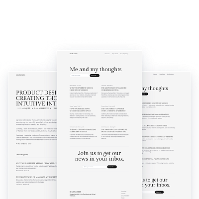 Simplexity ⏤ Personal & Blog multipage theme. blog dark mode elegant grayscale landing light mode tailwind theme