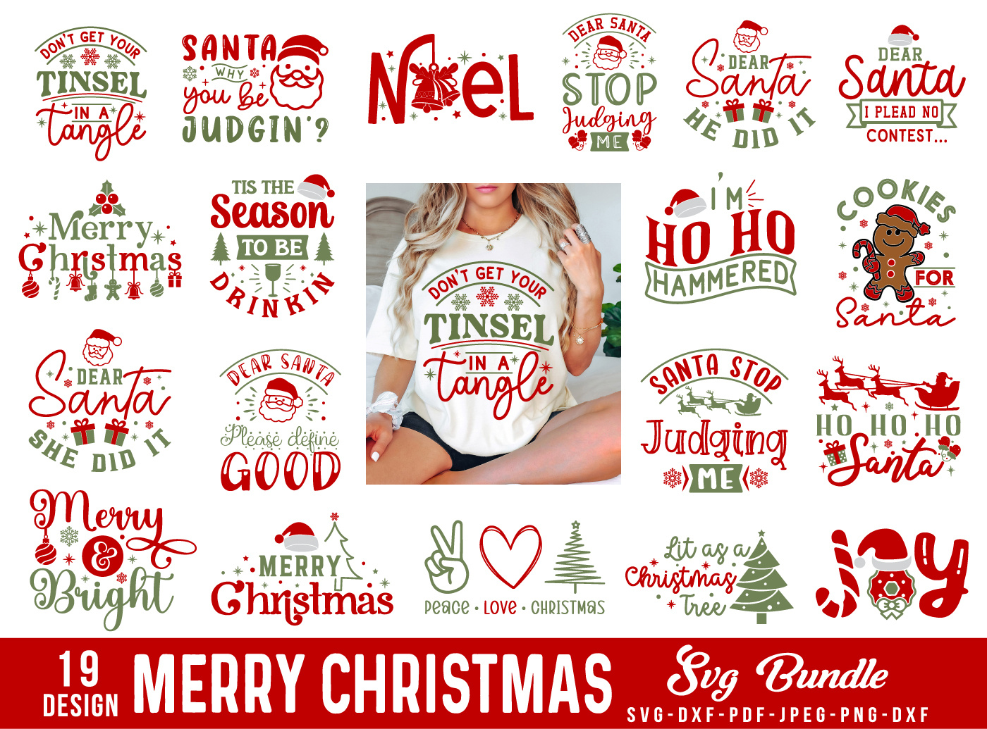 Christmas SVG Bundle, Christmas t shirt design bundle christmas christmas quotes christmas svg funny christmas svg holiday svg merry tshirt design typography winter design