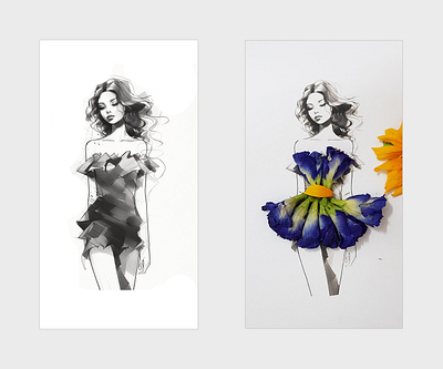 Blooming Dimensions #1 art creative design drawing dress fashion fashiondesign flower illustration sketch style youtube