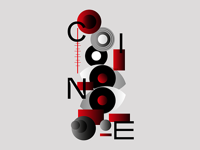 CINE art black cine cinema concept design eye gradient illustration logo movie poster print red type vector