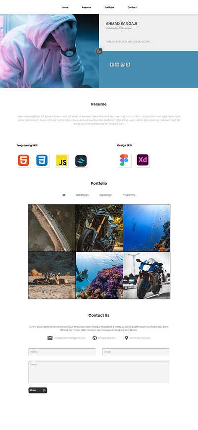 full preview portfolio app branding design design app graphic design illustration landing page simple uidesign