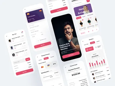 E-Commerce Mobile App branding checkout design e commerce app e commerce mobileapp ecommerce fashion graphic design minimal mobile mobile app design mobileapplication money product design ui uidesigner uiux watchstore web website