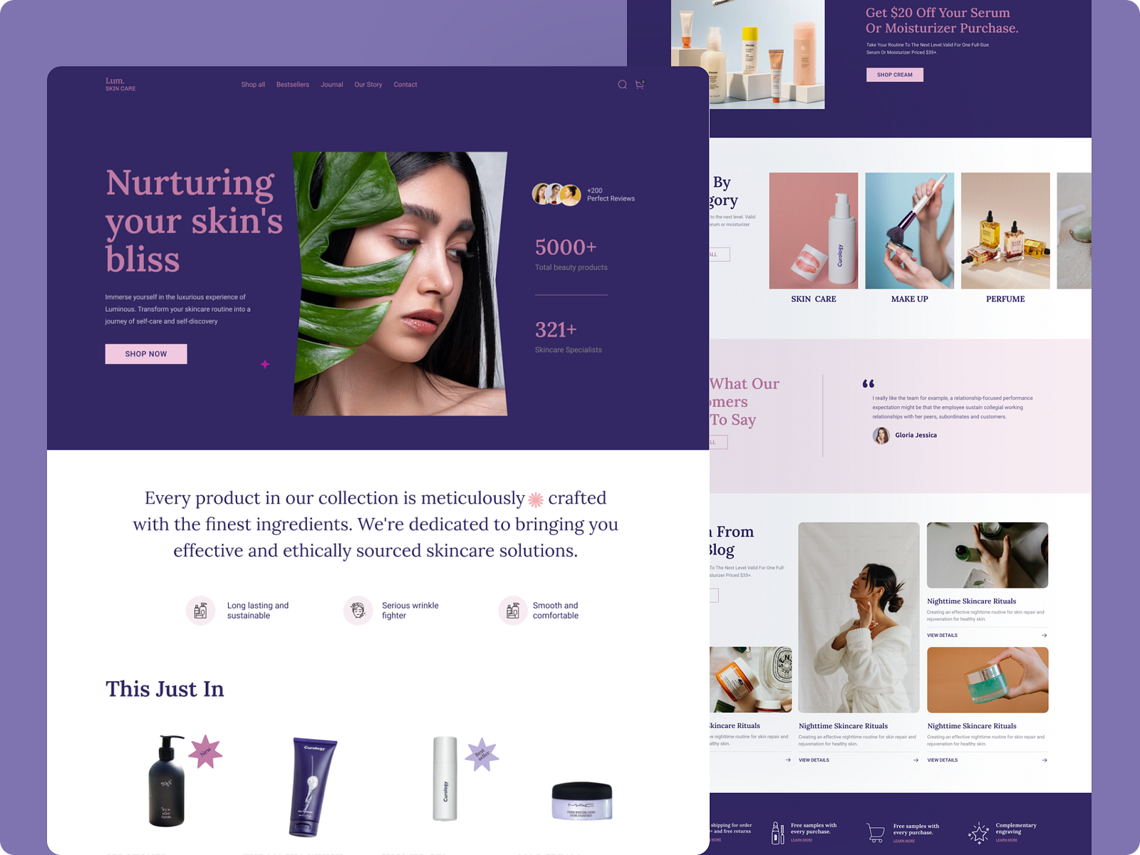 Beauty and skin care products website by Nishad on Dribbble