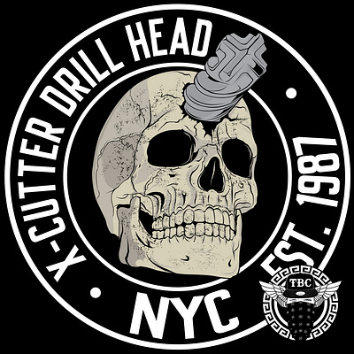 Drilling Co. Skull & Drill Logo drill logo logo design nyc skull
