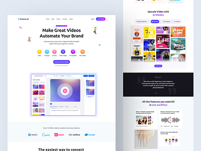 Brainer- Video AI Website ai website landing page design video ai website web template website design