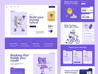 Financial Website bank bank card banking banking website clean colorful design finance fintech illustration landing page mobile banking ui ux wallet web web design webdesign website website design