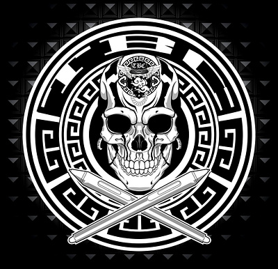 Skull Logo TBC logo oriental skull tbc