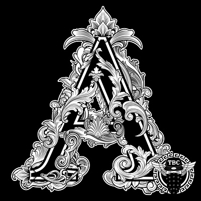 Baroque Letter A by TBC baroque design lettering logo