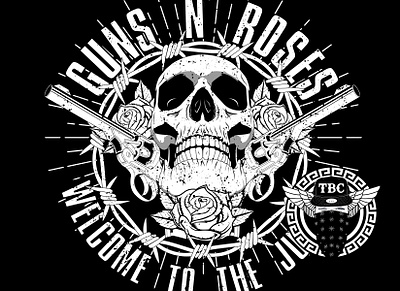 GNR Tribute by TBC gnr guns n roses logo skull tshirt