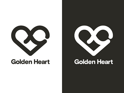 Golden Heart logo branding custom design golden graphic design heart logo symbol vector