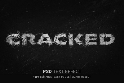 Cracked Editable Text Effect digital editable font graphic graphic design layer styles logo mockup photoshop promo psd slogan smart template text effect