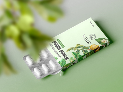 Package Design for VEDI brand branding design digital digital art graphic design green health identity branding illustration medical modern natural organic package package design pills