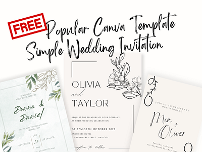 Simple but Elegant Wedding Invitations! Try a Free Template! canva design free invitation popular simple template wedding