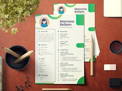 Professional Designer CV Resume branding cover letter cv design graphic graphic design illustration resume vector