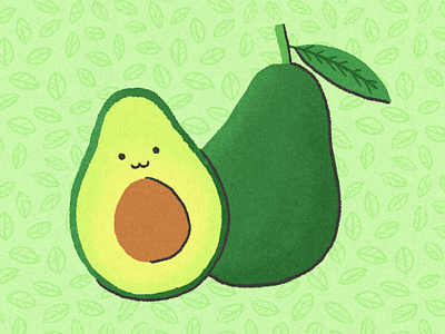 Avocados never ripen on tree avocado cartoon digital art digital illustration drawing fact fruit fun fact illustration ripe