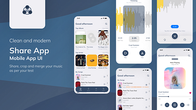 Share App clean ui learn music merge music mobile app music share