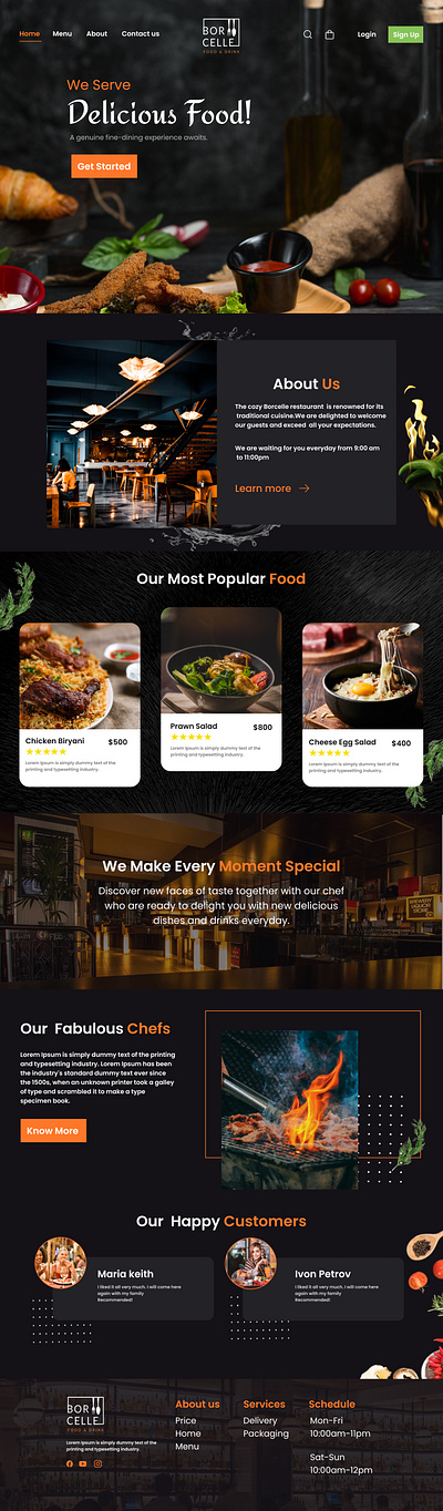 Food Web UI Design branding graphic design typography ui ux