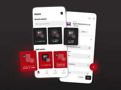 A cross-platform mobile app for Assets management android assets cross platform app dashboard ios mobile app mobile app design red color ui ux ux research