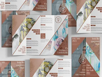 Fashion A4 Size Z Fold Brochures Design banner branding clean creative work design fashion flyer graphic design sale shop shopping tri fold z fold