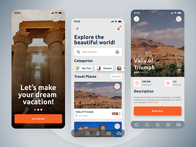 Travel App app design figma recommendations ui uiux ux