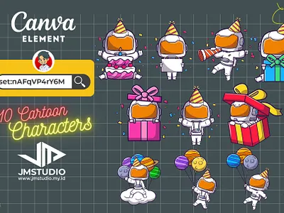 That cute cartoon astronaut's birthday astronaut birthday branding cartoon cute design graphic design illustration kids logo ui