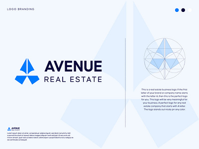 Avenue logo & Brand identitiy a letter logo brand identitiy branding graphic design home logo illustration logo logo design logo designer new logo resal esate logo