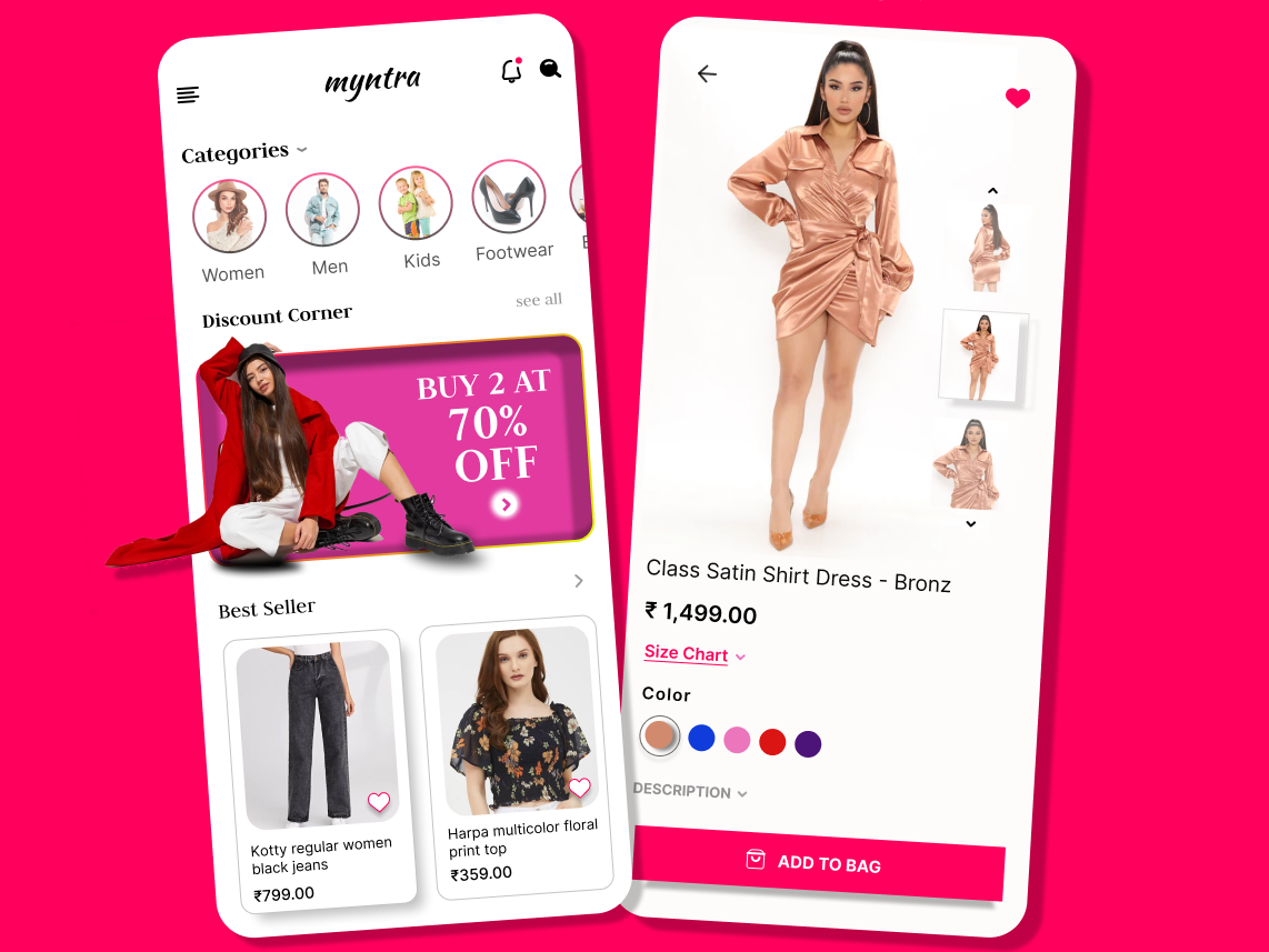 MYNTRA (Redesign) Mobile App Design by Ayushi Rana on Dribbble