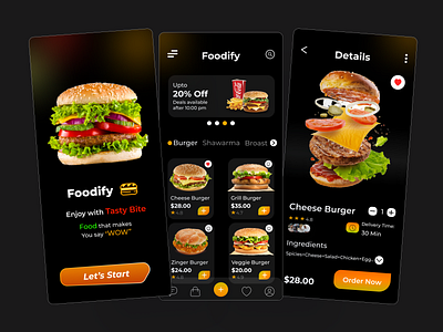 Fast Food app UI Design branding delivery app fast food app food and drink food app food app design food app ui food delivery app food menu graphic design i phone ios junk food popular resturant app ui ux web app design