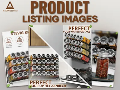 Listing Images || Spice Jars & Rack a content adobe illustrator adobe photoshop amazon amazon a content amazon ebc amazon listing amazon listing images ebc enhanced brand content graphic design listing design listing images