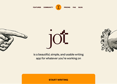 Jot | Homepage concept branding color logo design typography ui